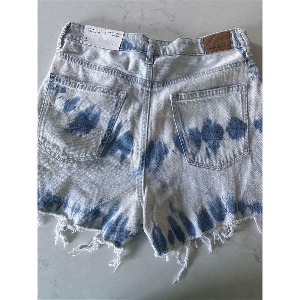 American Eagle Comfort Stretch Highest Rise Mom Short Womens 4 27 W Tie Dye Jean